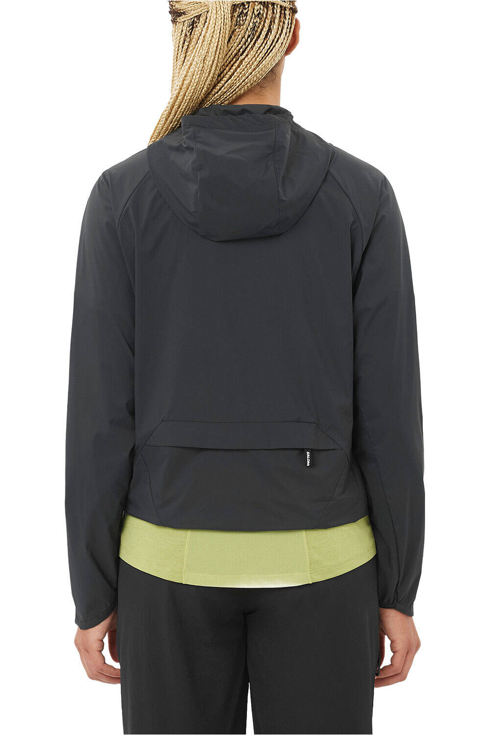 Salomon chaqueta impermeable mujer OUTWIND NEGRO vista trasera