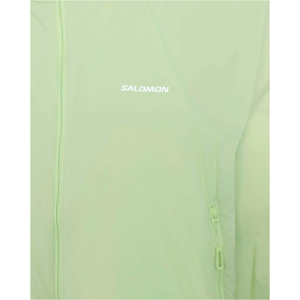 Salomon chaqueta impermeable mujer OUTWIND VERDE vista detalle
