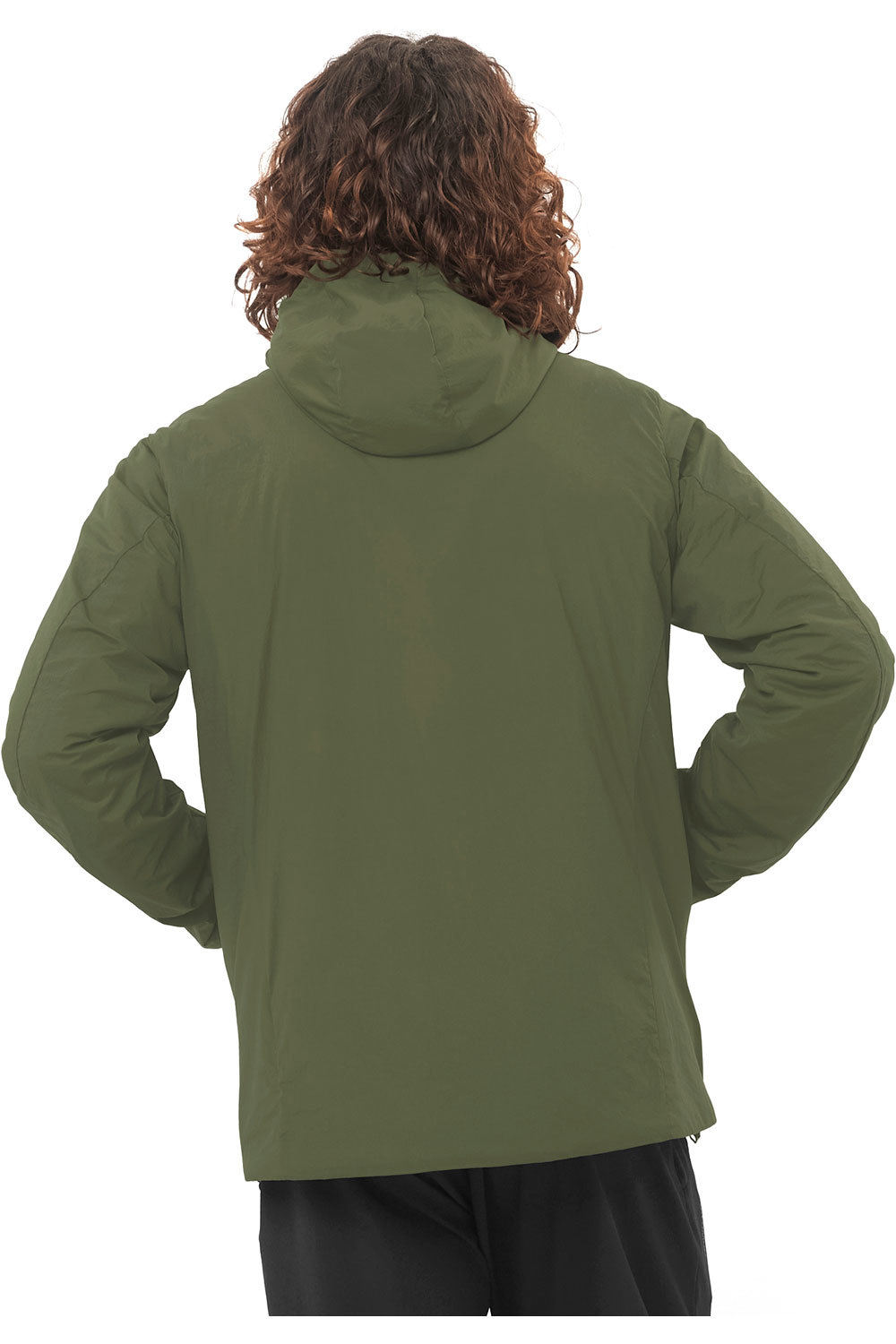 Salomon chaqueta outdoor hombre MOUNTAIN FLEX VERDE vista trasera