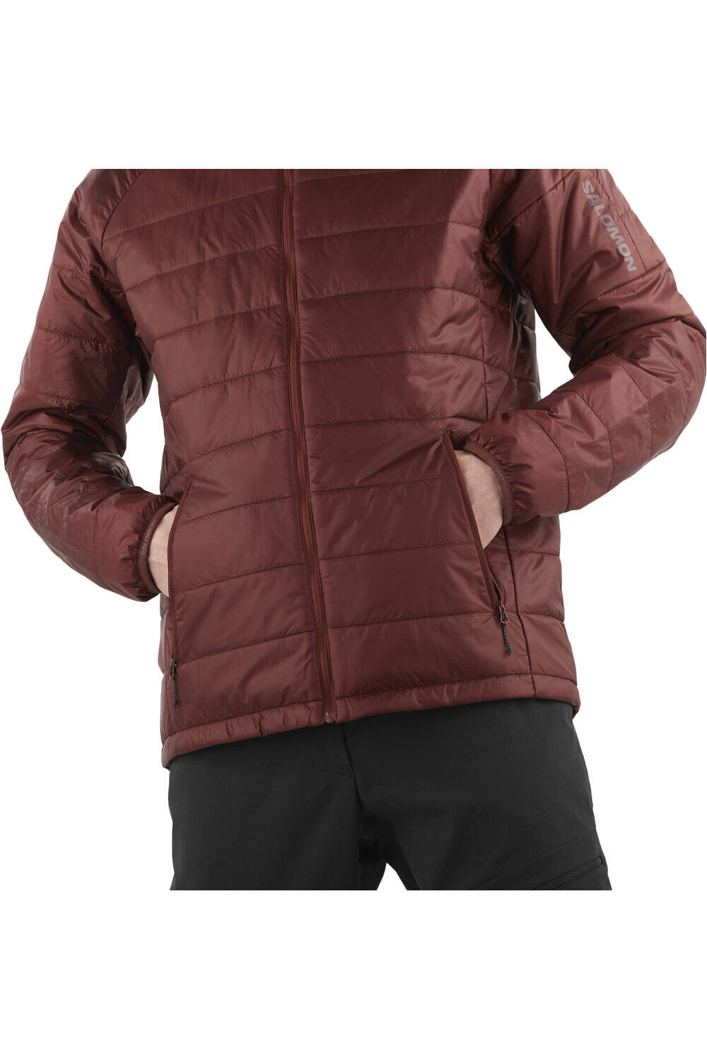Salomon chaqueta outdoor hombre OUTLINE ROJO vista detalle