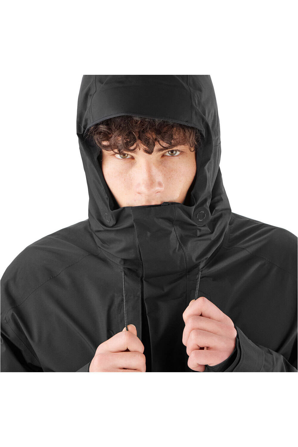 Salomon chaqueta outdoor hombre PATROLLER GORE-TEX NEGRO vista detalle