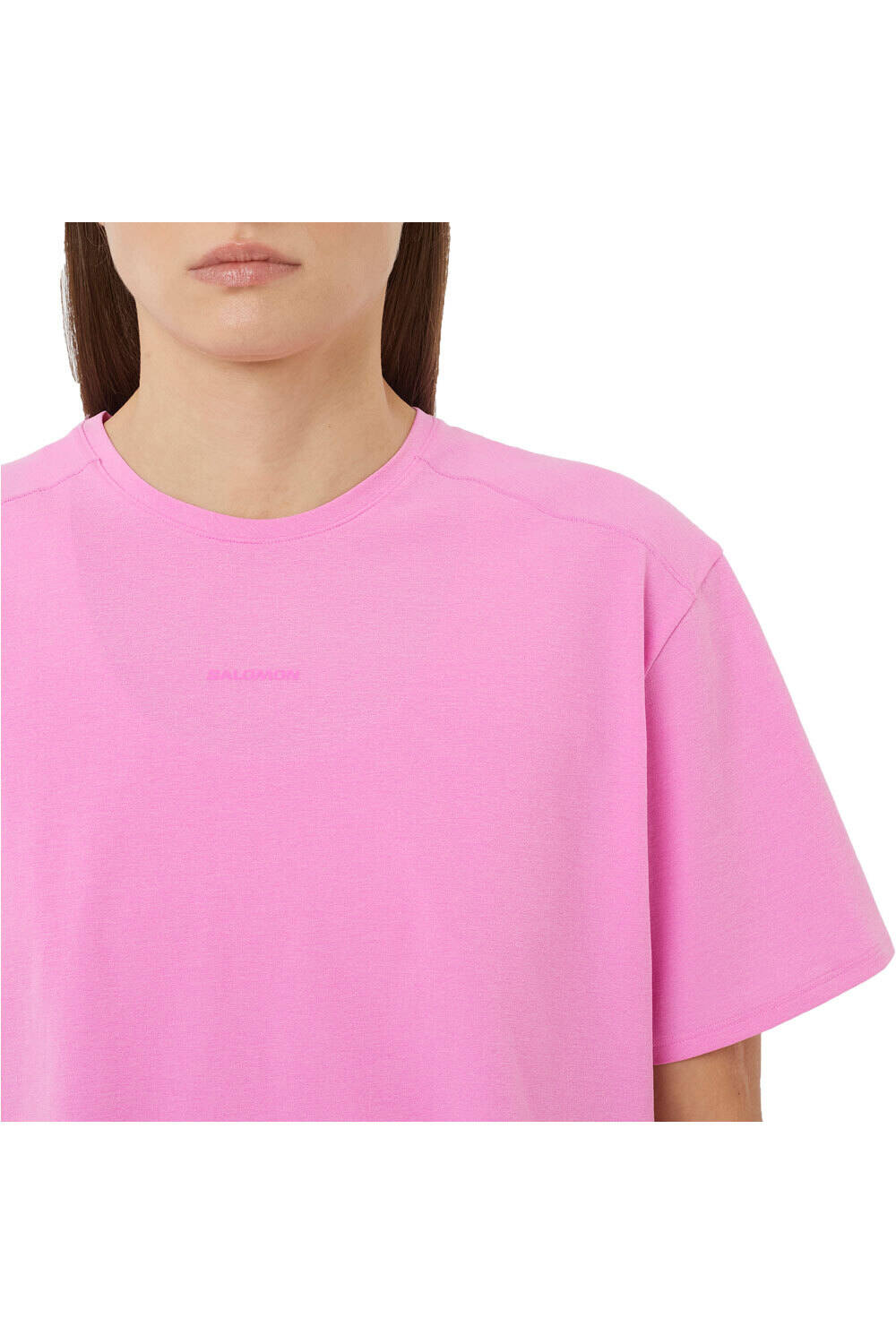 Salomon chaqueta outdoor mujer TRACKLINE ROSA vista detalle