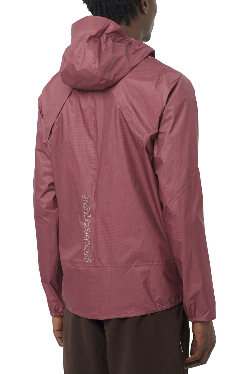 Salomon CHAQUETA TRAIL RUNNING HOMBRE BONATTI WATERPROOF AZUL vista trasera