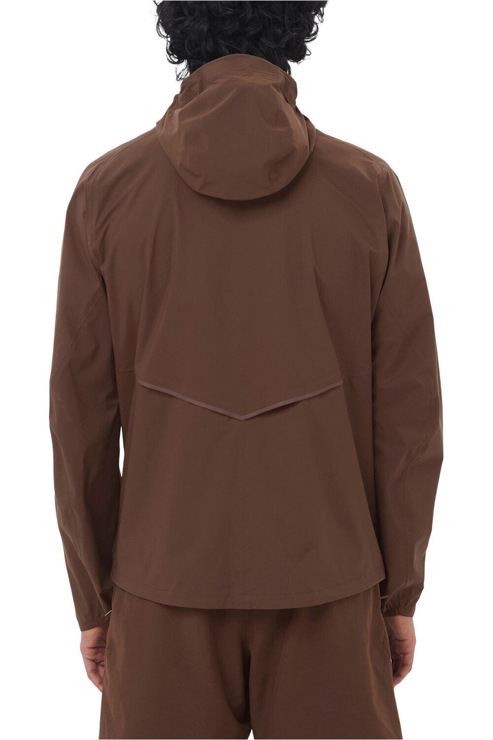 Salomon CHAQUETA TRAIL RUNNING HOMBRE BONATTI WATERPROOF MARRON vista trasera