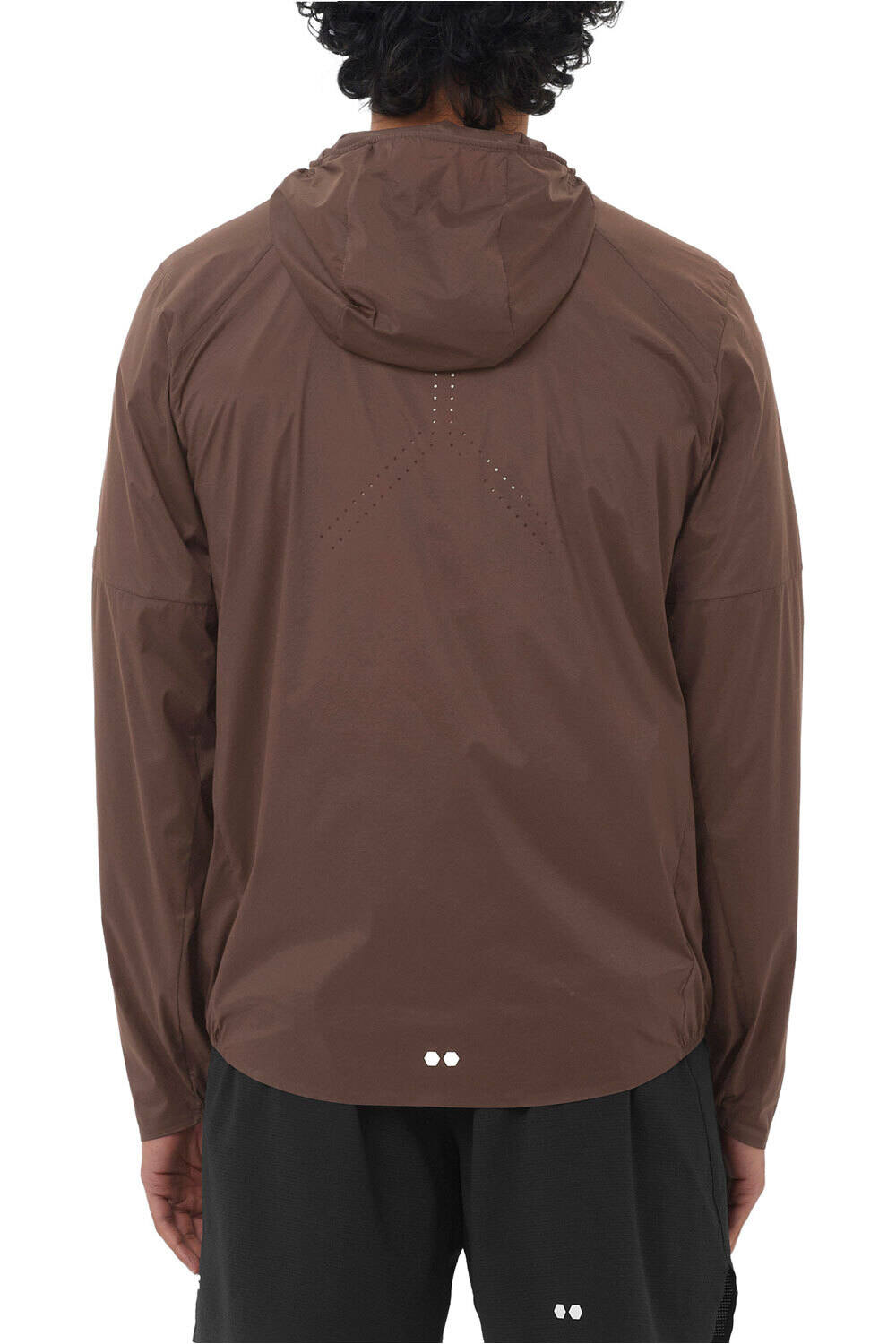 Salomon CHAQUETA TRAIL RUNNING HOMBRE SENSE AERO WIND MARRON vista trasera