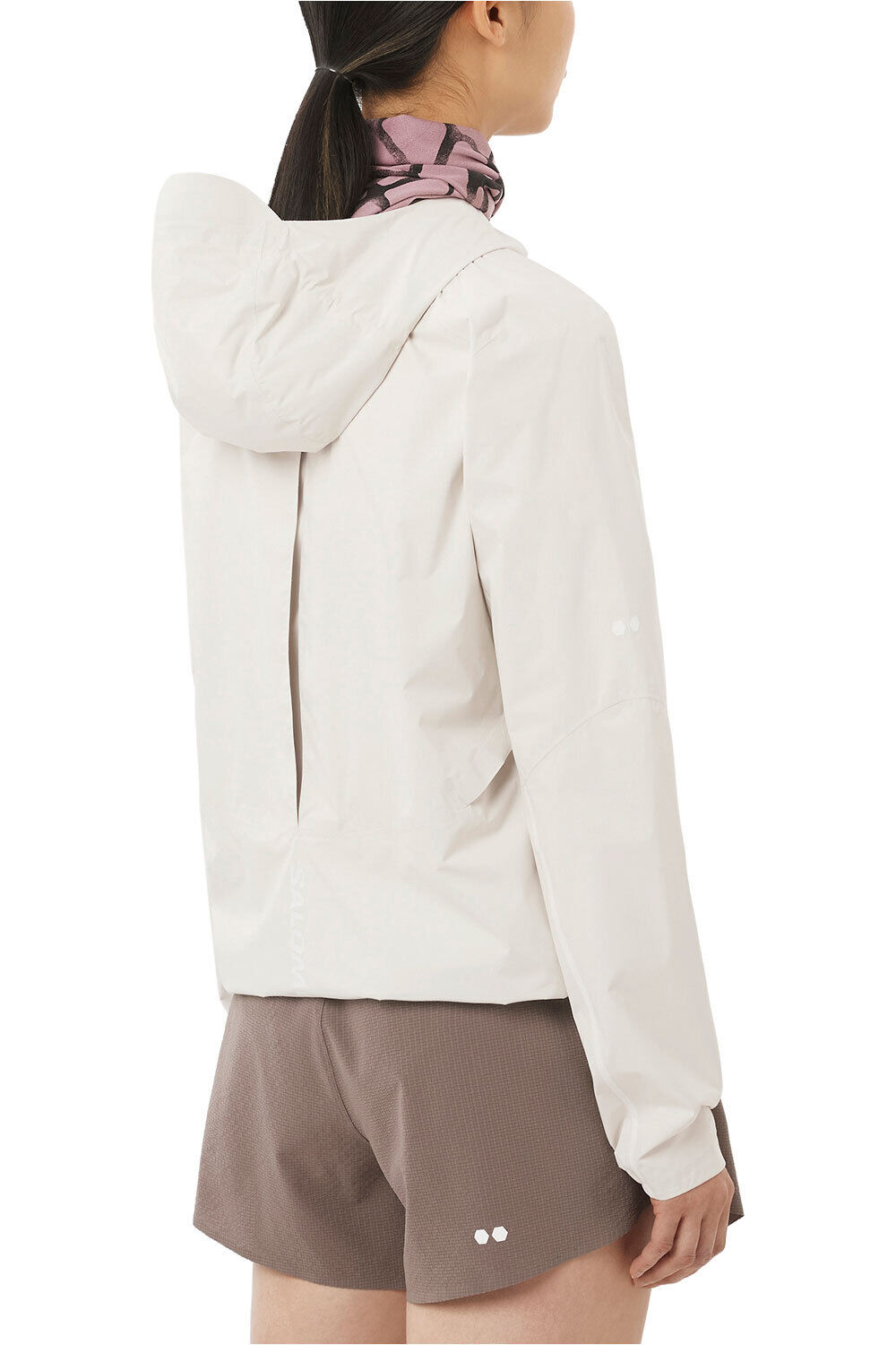 Salomon CHAQUETA TRAIL RUNNING MUJER BONATTI PRO BLANCO vista trasera