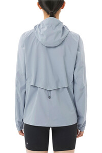 Salomon CHAQUETA TRAIL RUNNING MUJER BONATTI WATERPROOF AZUL vista trasera