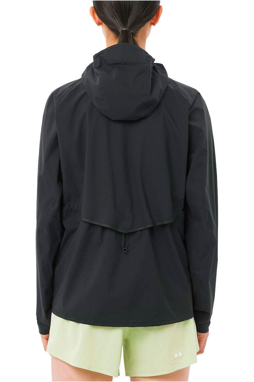 Salomon CHAQUETA TRAIL RUNNING MUJER BONATTI WATERPROOF NEGRO vista trasera