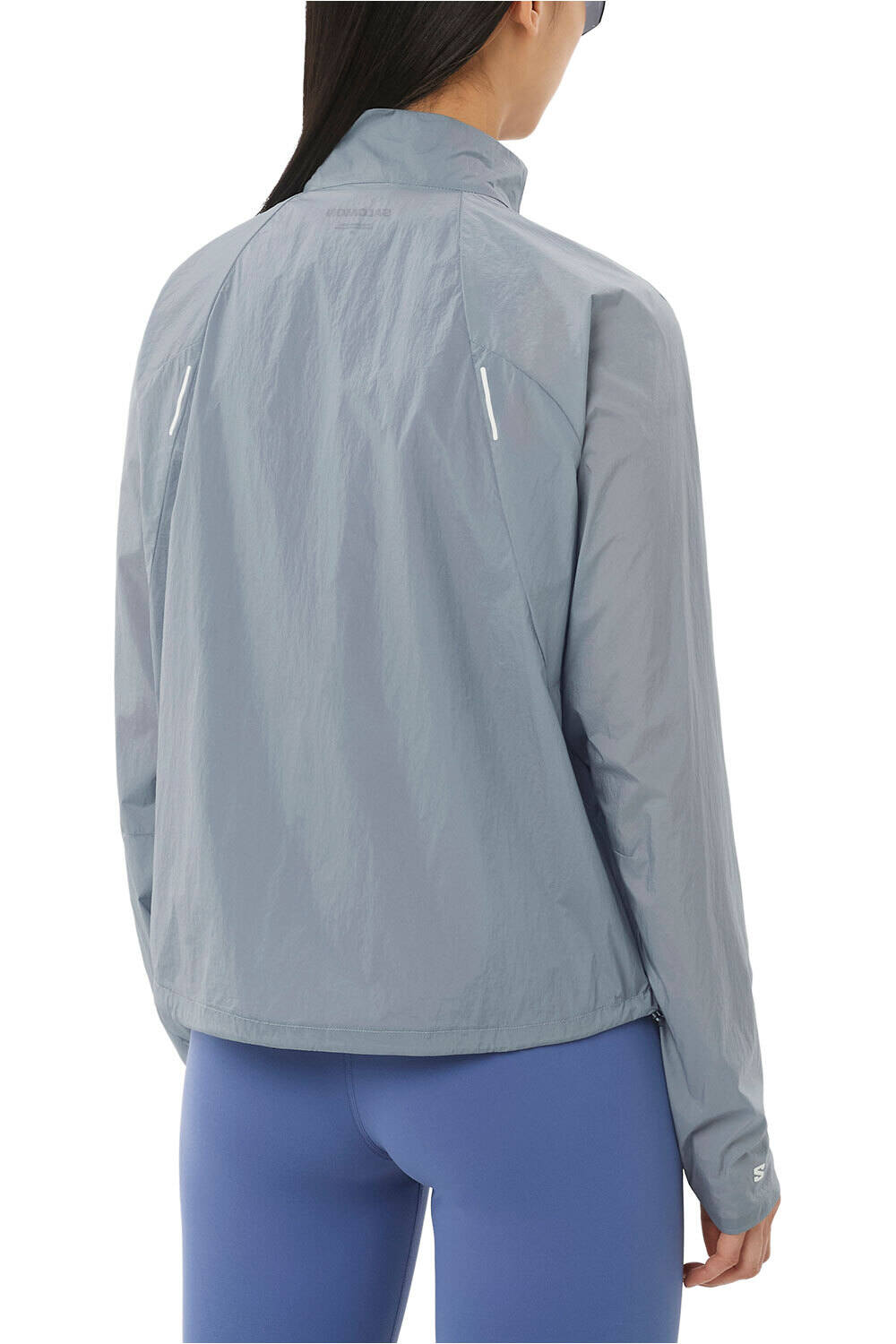 Salomon CHAQUETA TRAIL RUNNING MUJER SHKOUT FLY AZUL vista trasera