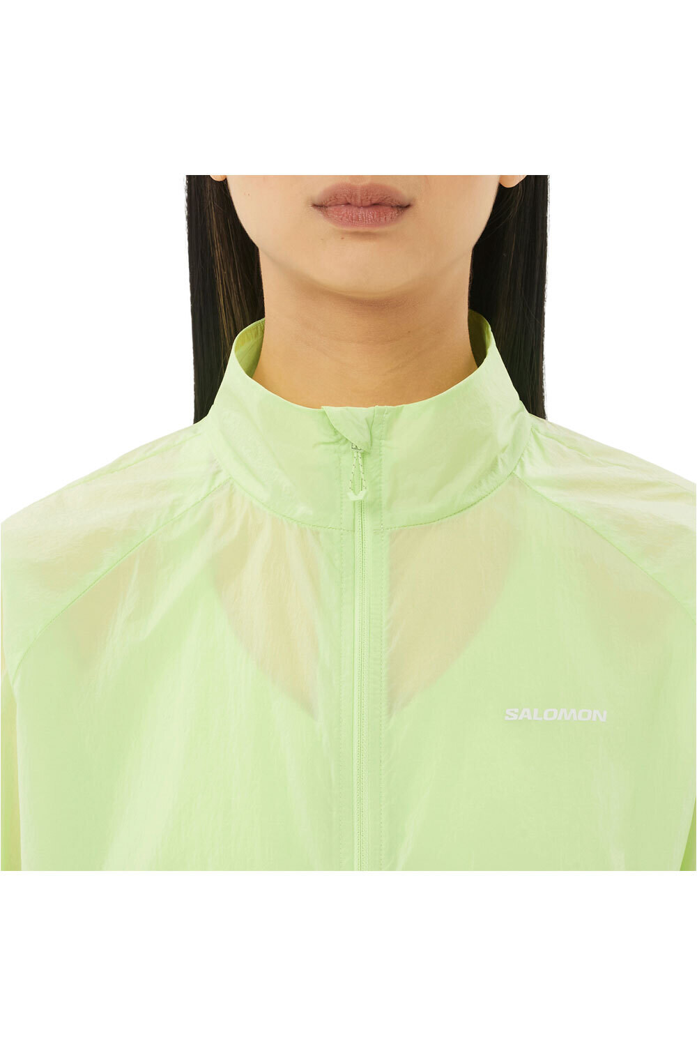 Salomon CHAQUETA TRAIL RUNNING MUJER SHKOUT FLY VERDE vista detalle