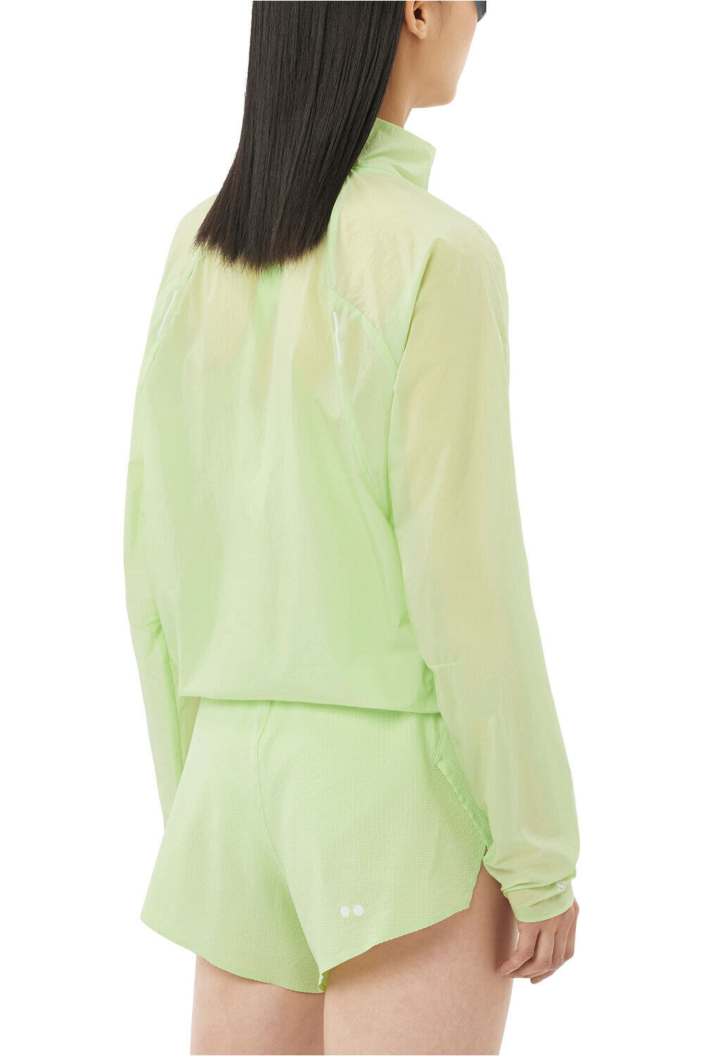 Salomon CHAQUETA TRAIL RUNNING MUJER SHKOUT FLY VERDE vista trasera