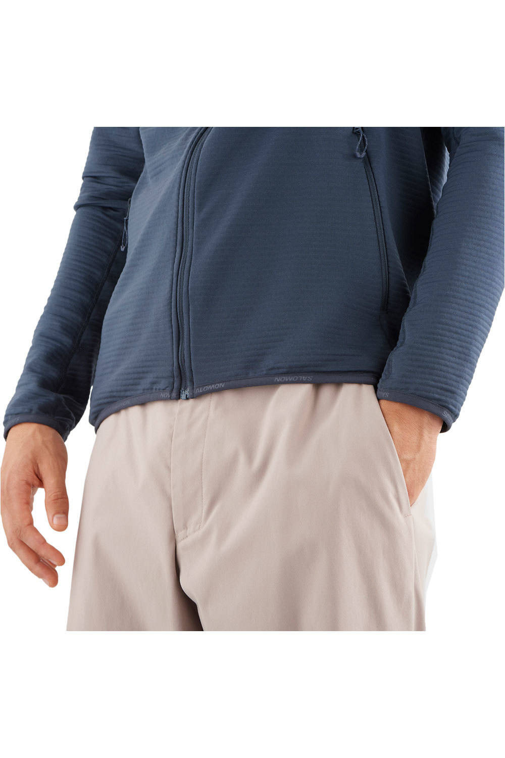 Salomon forro polar hombre ESSENTIAL LIGHTWARM AZUL 05