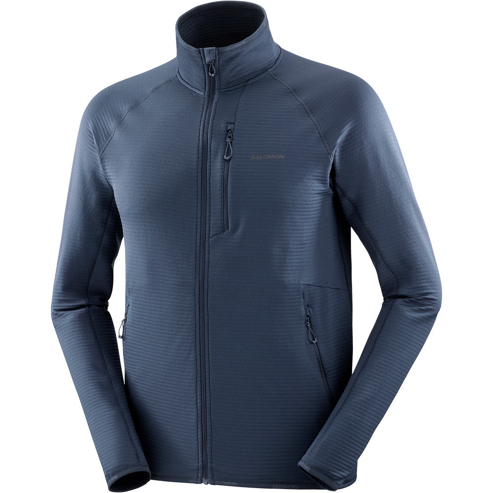 Salomon forro polar hombre ESSENTIAL LIGHTWARM AZUL 06