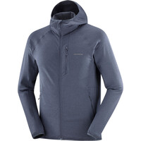 Salomon forro polar hombre ESSENTIAL LIGHTWARM AZUL vista detalle