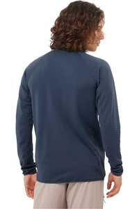 Salomon forro polar hombre ESSENTIAL LIGHTWARM AZUL vista trasera