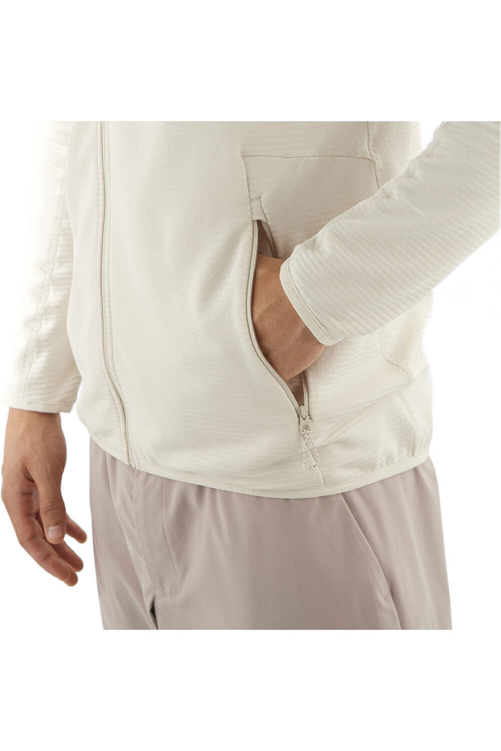 Salomon forro polar hombre ESSENTIAL LIGHTWARM BLANCO 05