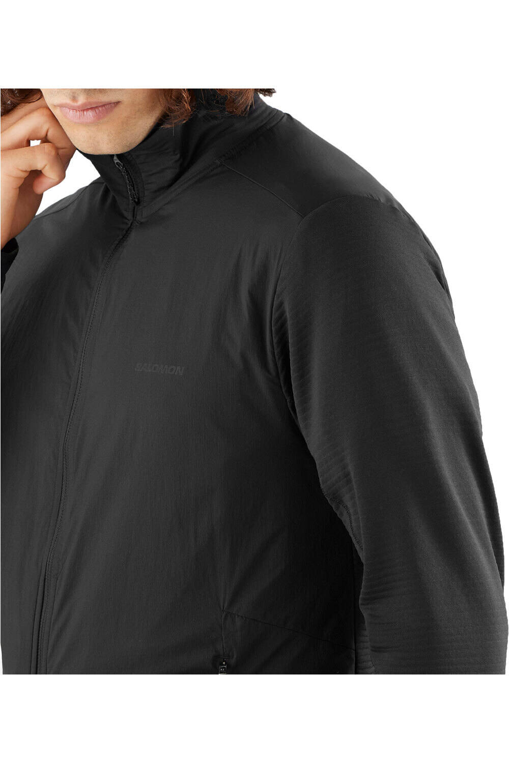 Salomon forro polar hombre ESSENTIAL LIGHTWARM NEGRO 04
