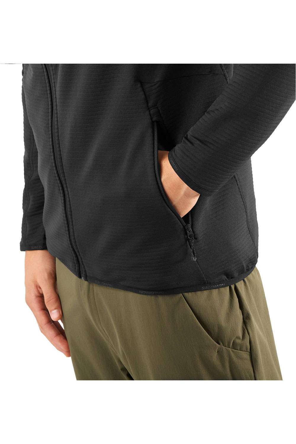 Salomon forro polar hombre ESSENTIAL LIGHTWARM NEGRO 05