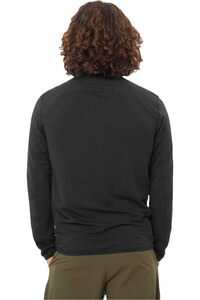 Salomon forro polar hombre ESSENTIAL LIGHTWARM NEGRO vista trasera