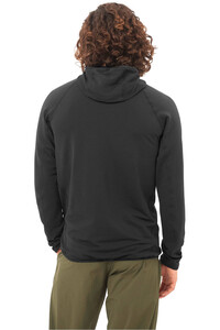 Salomon forro polar hombre ESSENTIAL LIGHTWARM NEGRO vista trasera