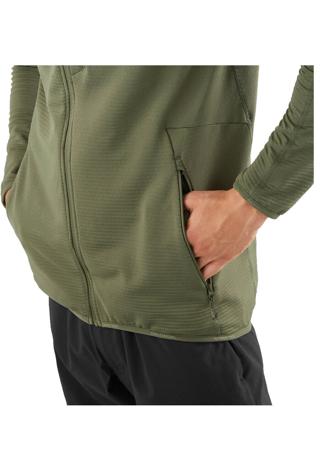 Salomon forro polar hombre ESSENTIAL LIGHTWARM VERDE 03