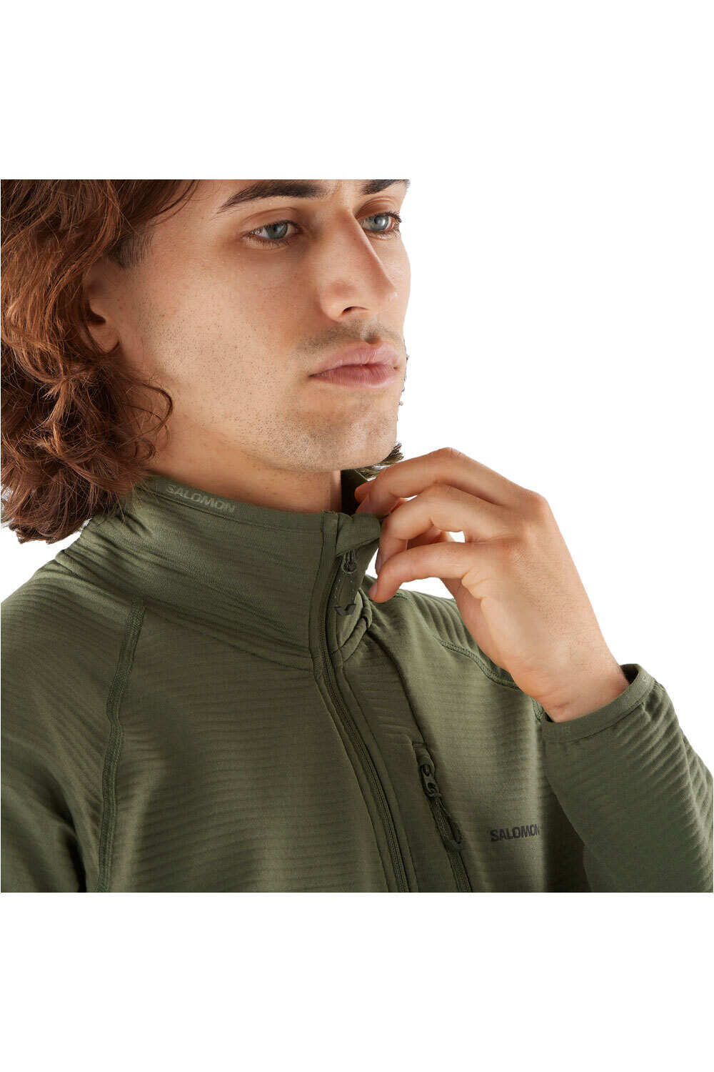 Salomon forro polar hombre ESSENTIAL LIGHTWARM VERDE 04