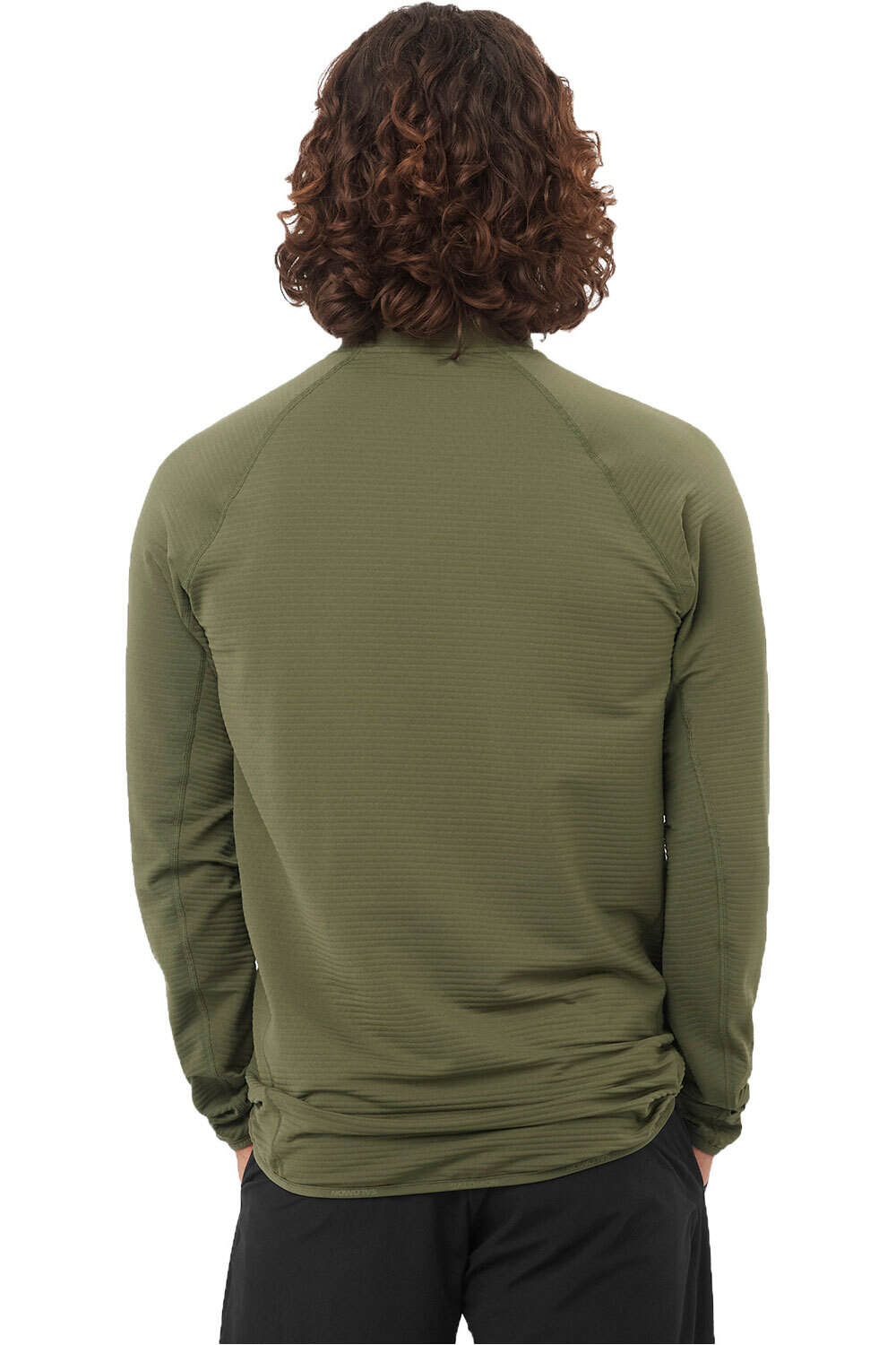 Salomon forro polar hombre ESSENTIAL LIGHTWARM VERDE vista trasera