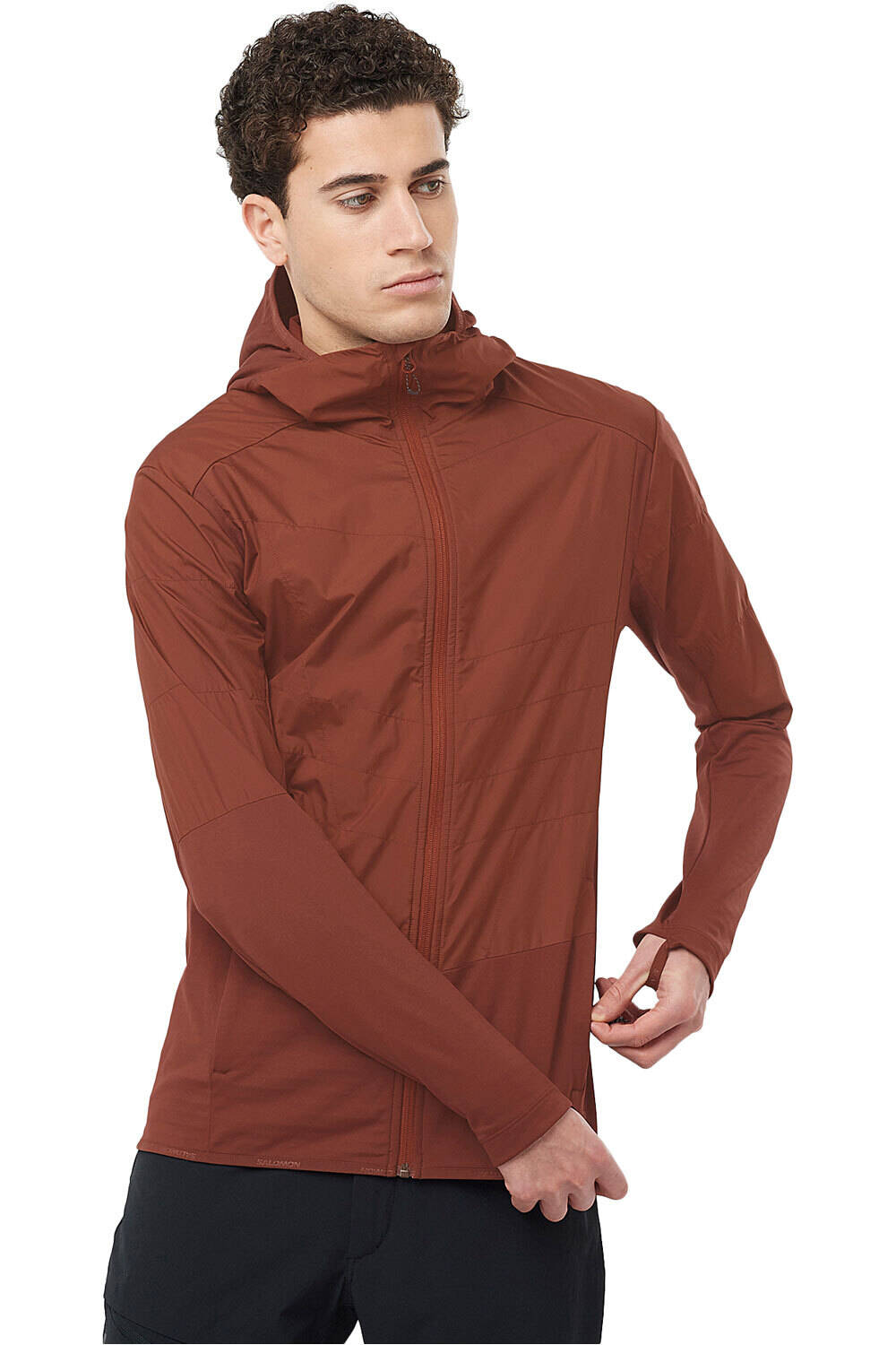 Salomon forro polar hombre OUTLINE ROJO vista frontal