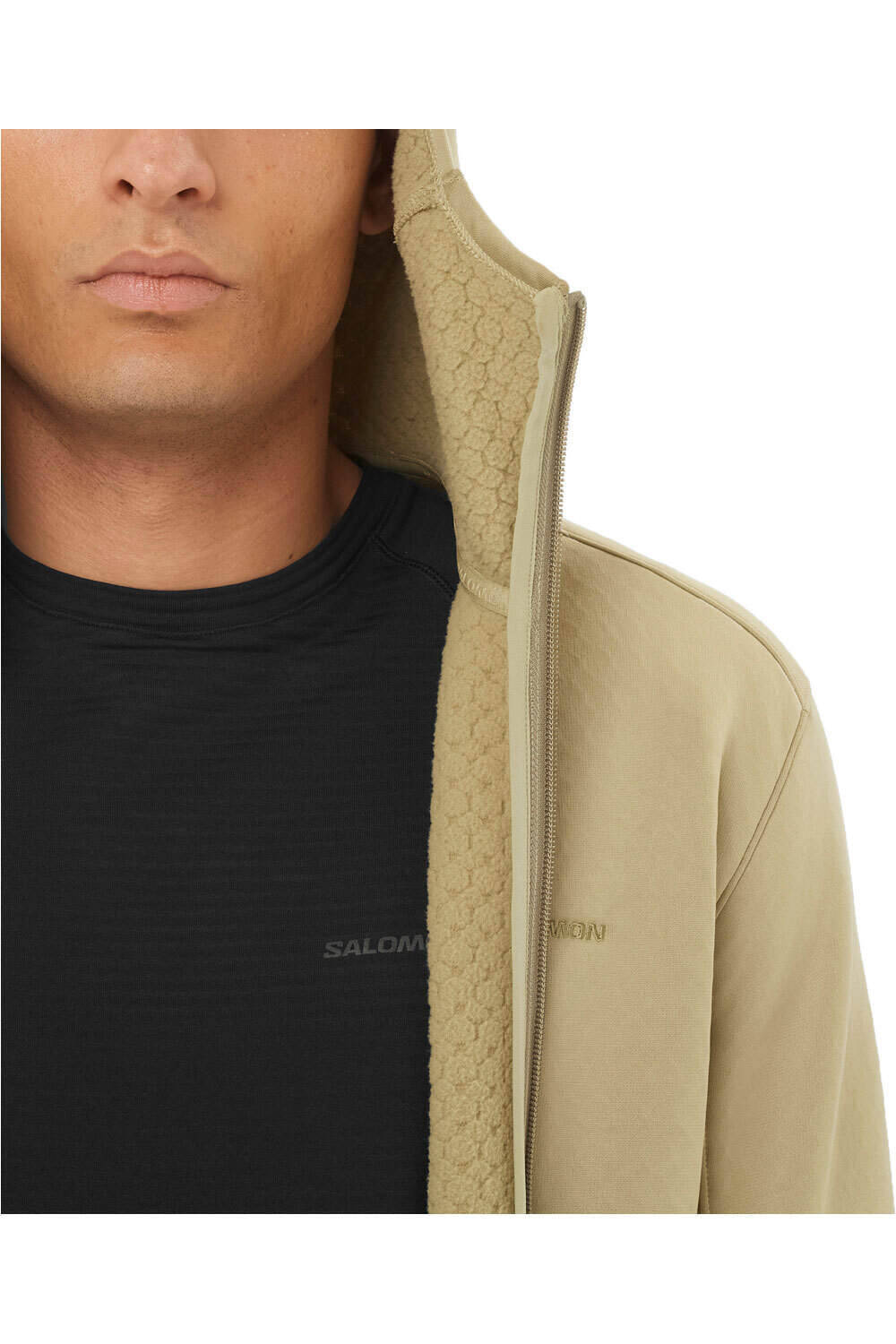 Salomon forro polar hombre OUTLINE WARM VERDE vista detalle