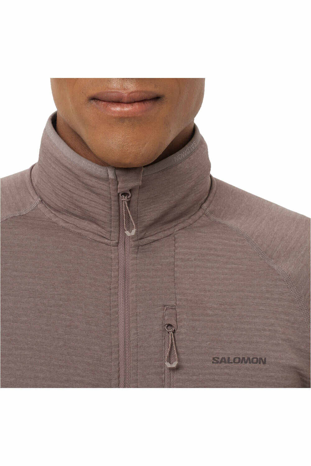 Salomon forro polar hombre SNTIAL LIGHTWARM FZ MARRON 04