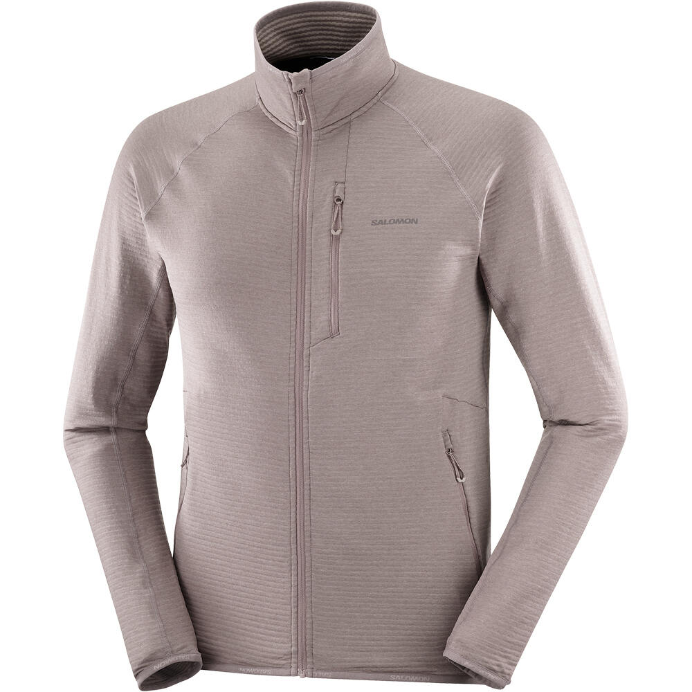 Salomon forro polar hombre SNTIAL LIGHTWARM FZ MARRON 05