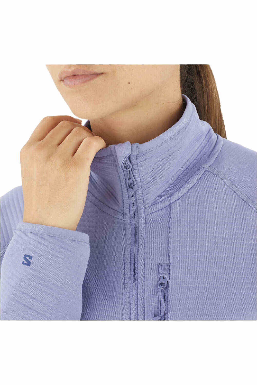Salomon forro polar mujer ESSENTIAL LIGHTWARM AZUL 04