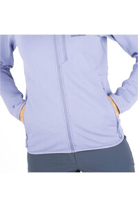Salomon forro polar mujer ESSENTIAL LIGHTWARM AZUL vista detalle