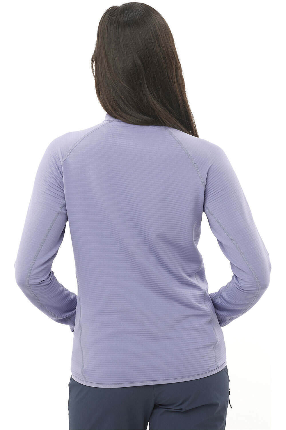Salomon forro polar mujer ESSENTIAL LIGHTWARM AZUL vista trasera