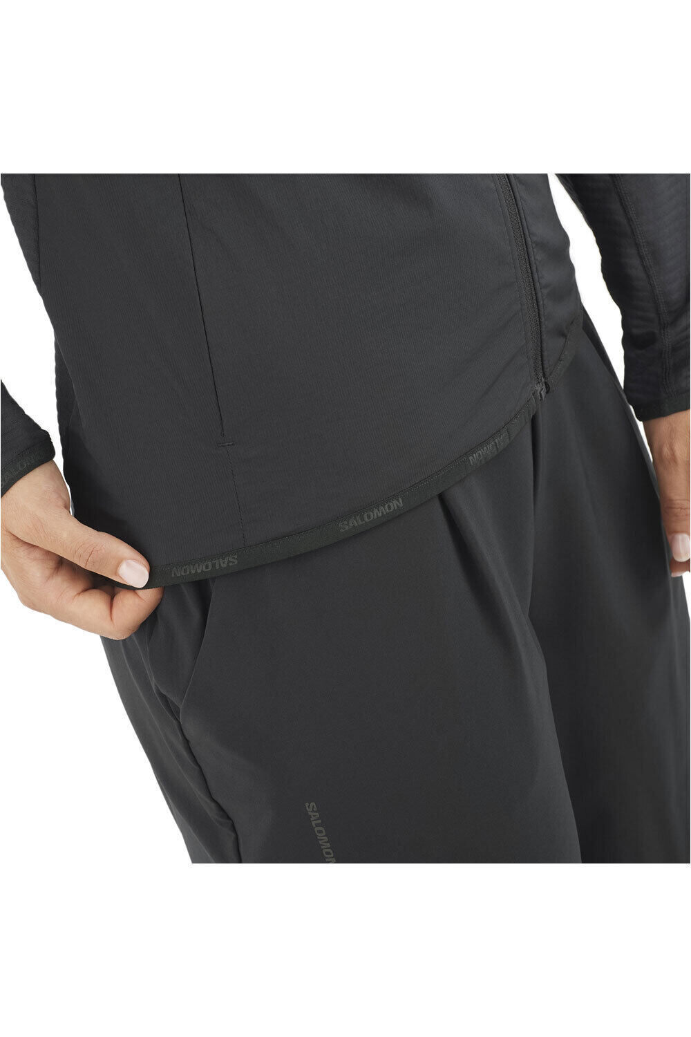 Salomon forro polar mujer ESSENTIAL LIGHTWARM HYBRID NEGRO 04