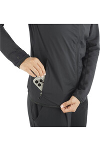 Salomon forro polar mujer ESSENTIAL LIGHTWARM HYBRID NEGRO 05
