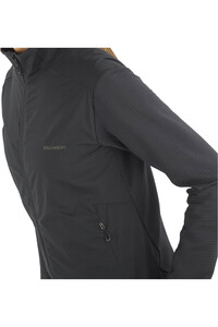 Salomon forro polar mujer ESSENTIAL LIGHTWARM HYBRID NEGRO vista detalle