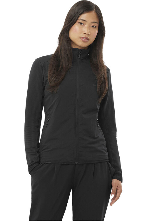 Salomon forro polar mujer ESSENTIAL LIGHTWARM HYBRID NEGRO