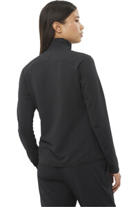 Salomon forro polar mujer ESSENTIAL LIGHTWARM HYBRID NEGRO vista trasera