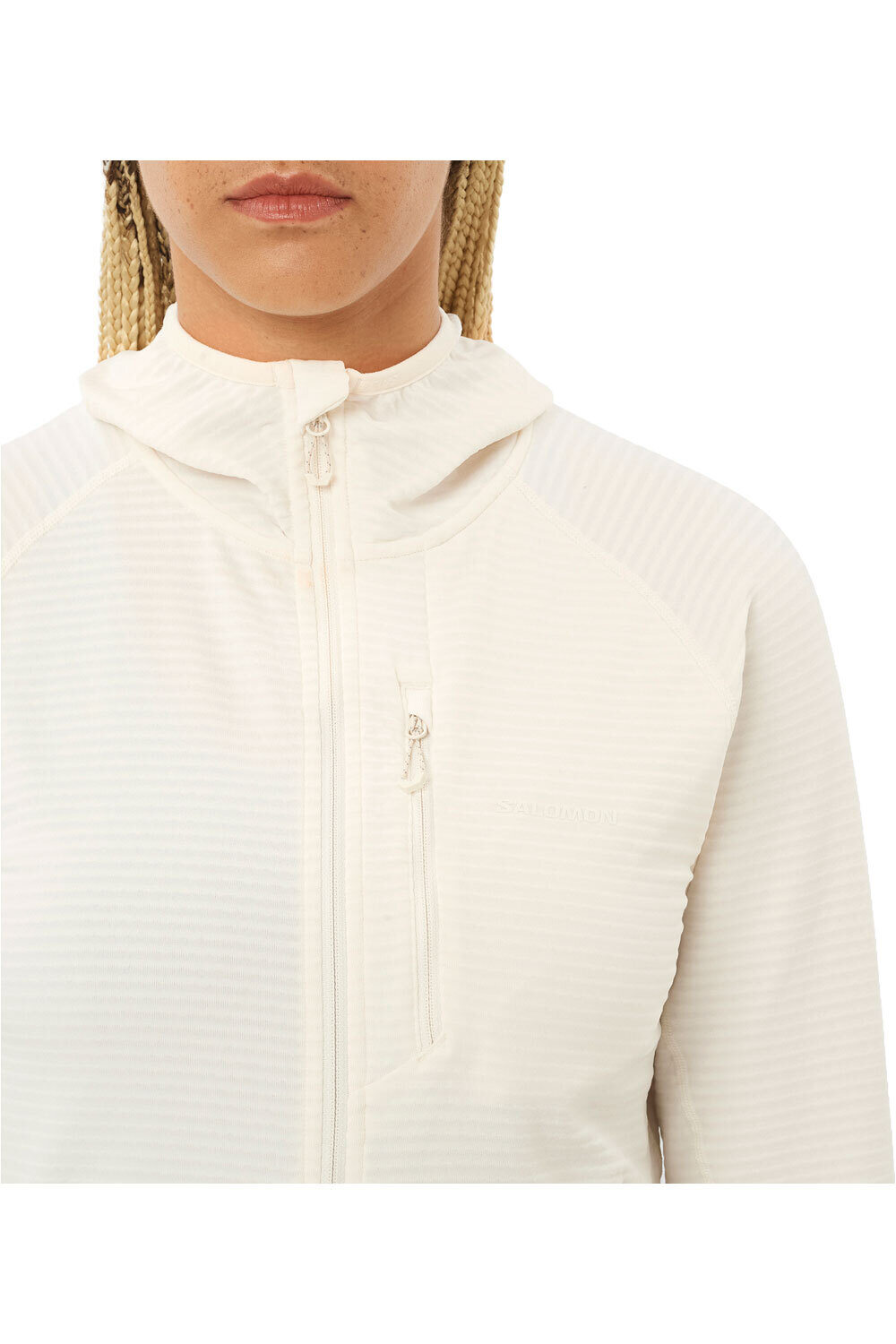 Salomon forro polar mujer SNTIAL LIGHTWARM HD BLANCO vista detalle