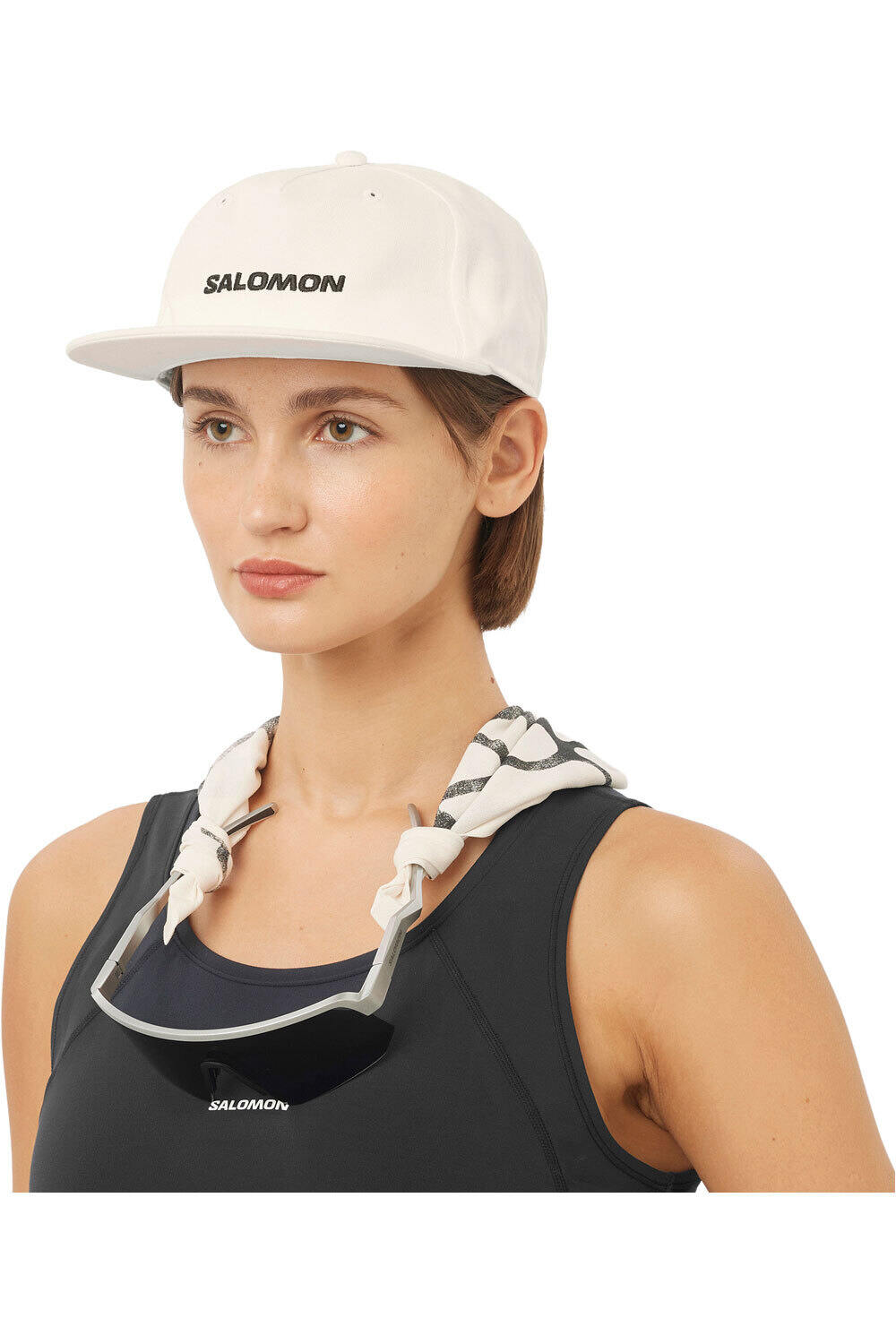 Salomon gorros montaña LOGO FLAT BLANCO 01