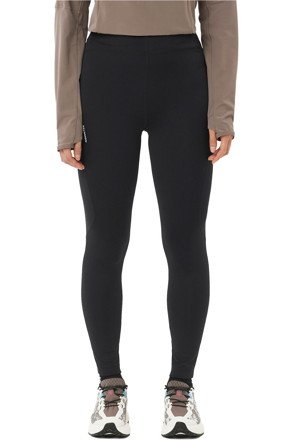 Salomon malla larga mujer SHKOUT CORE NEGRO vista frontal