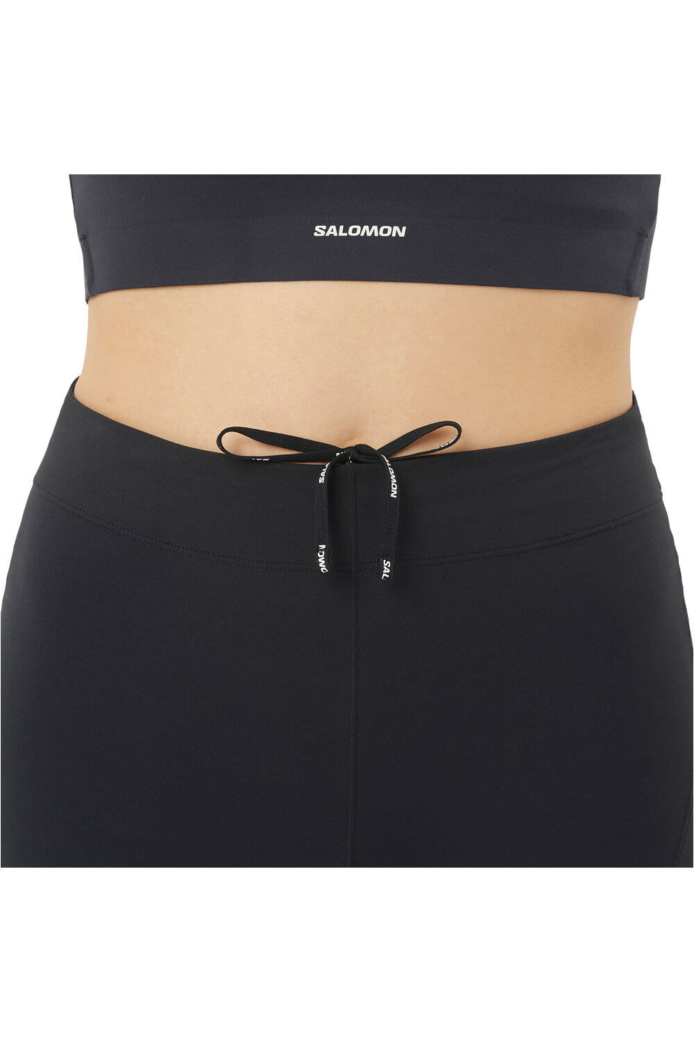 Salomon mallas trail running largas mujer SENSE AERO STOW 6 NEGRO vista detalle