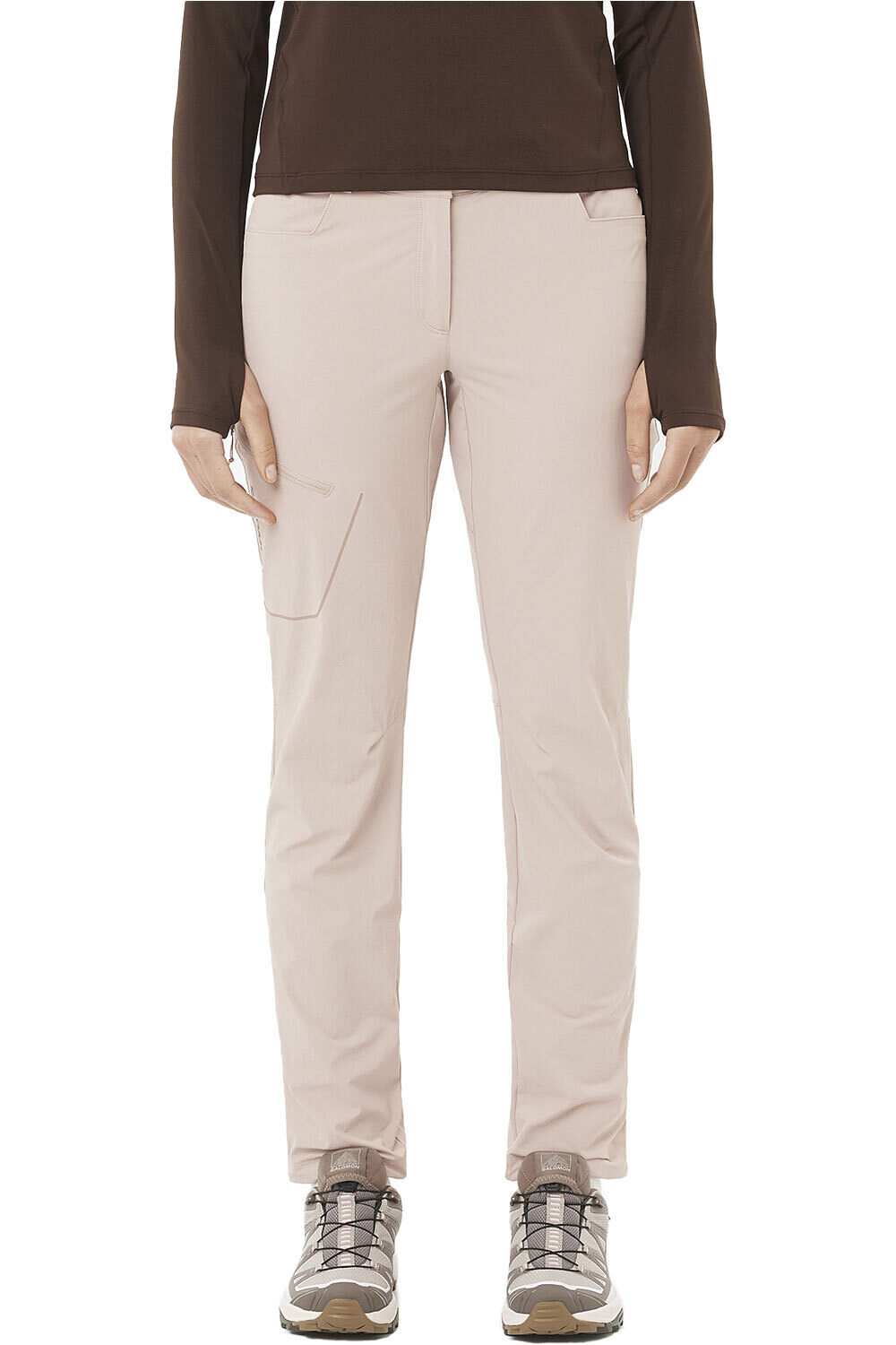 Salomon pantalón montaña mujer WAYFARER MARRON vista frontal