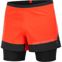 Salomon pantalón running hombre CROSS 2IN1 ROJO vista detalle