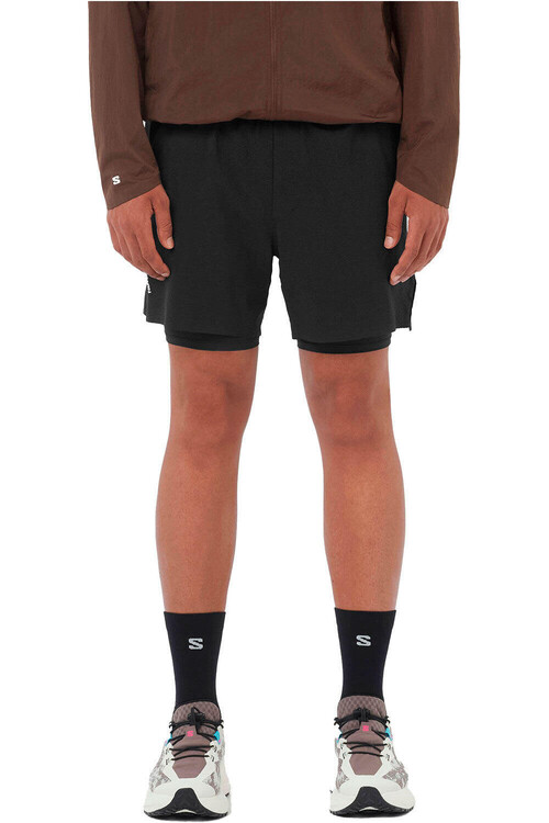 Salomon pantalón running hombre SENSE AERO 2IN1 NEGRO