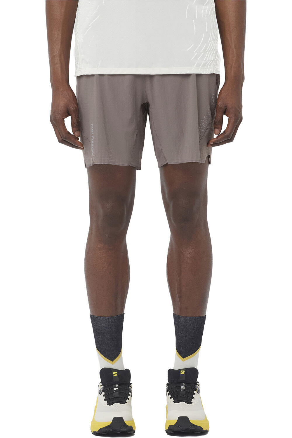 Salomon pantalón running hombre SENSE AERO 7 NEGRO vista frontal