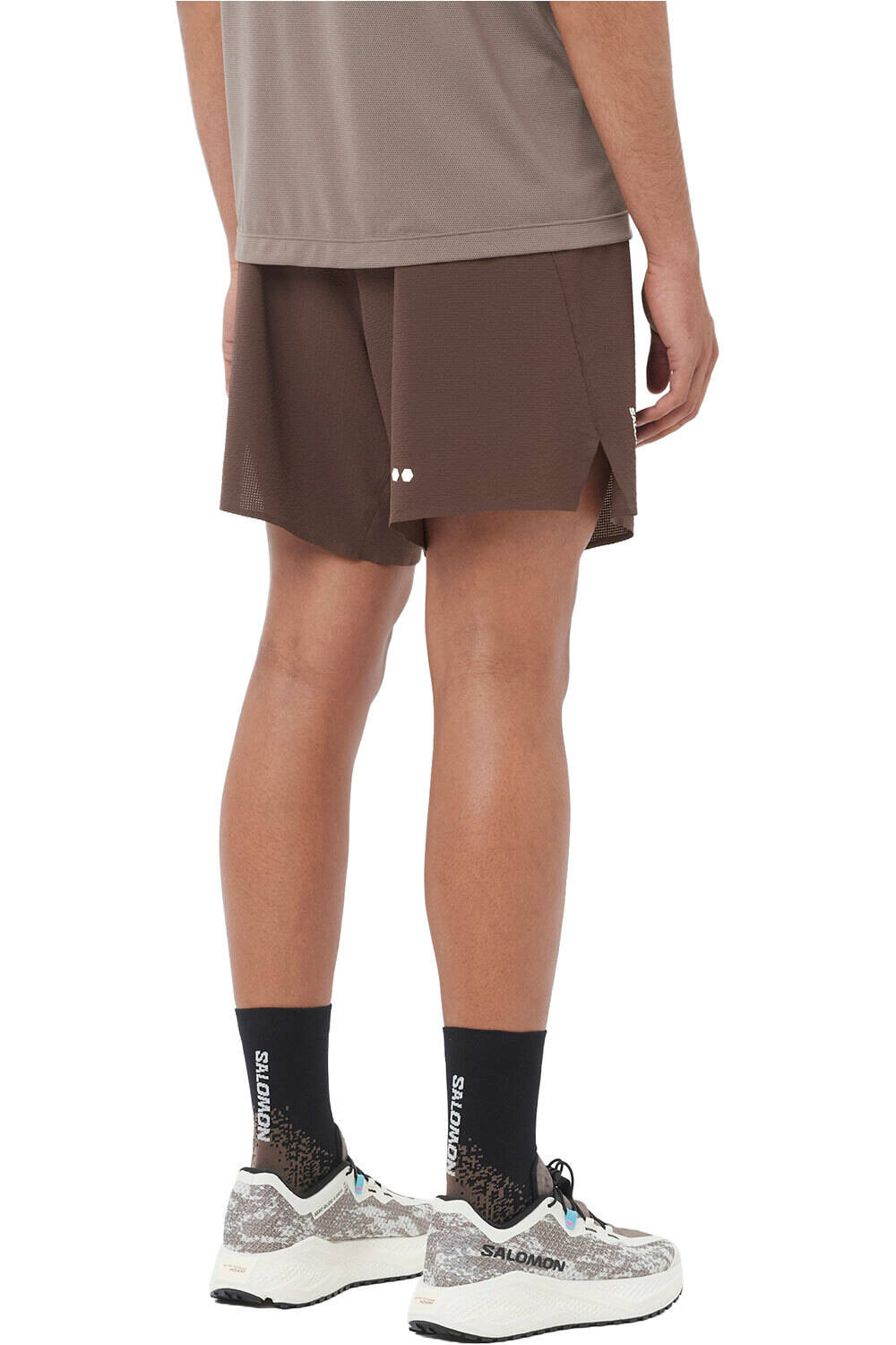 Salomon pantalón running hombre SENSE AERO MARRON vista trasera