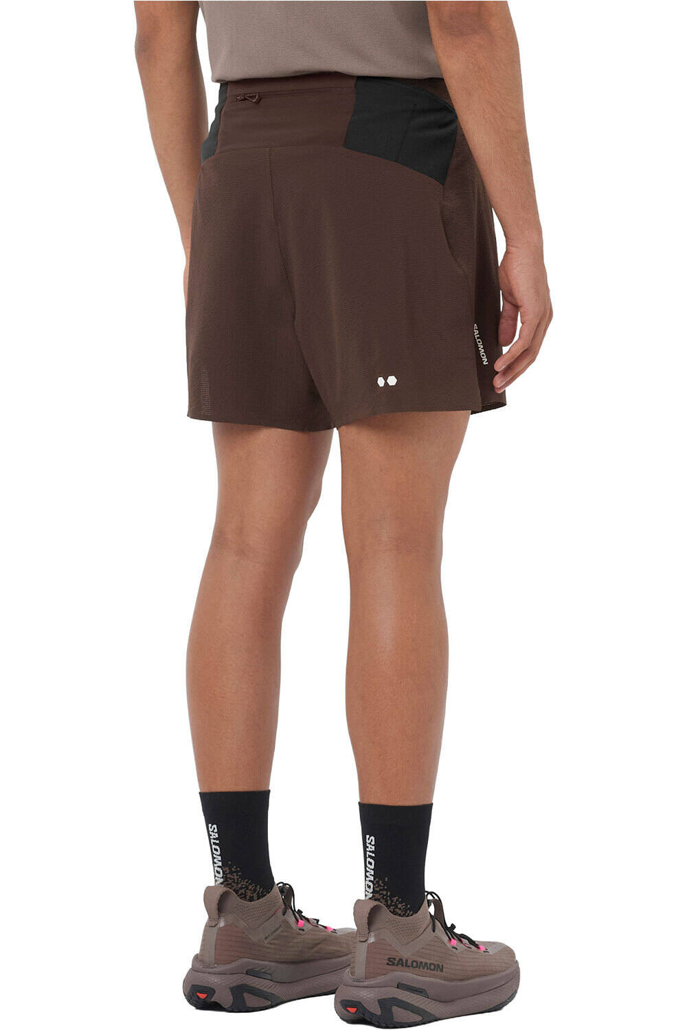 Salomon pantalón running hombre SENSE AERO STOW 5 MARRON vista trasera