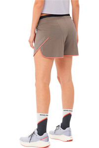 Salomon pantalones cortos trail running mujer SENSE AERO 5 MARRON vista trasera